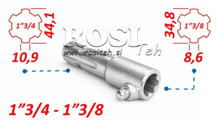 P.T.O. АДАПТЕР С ПИН от 1”3/8 до 1”3/4