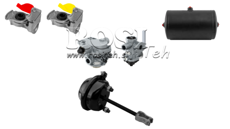 SET DE FRÂNE PE AER PENTRU REMORCĂ SISTEM COMPLET DUAL CU 1 CILINDRU