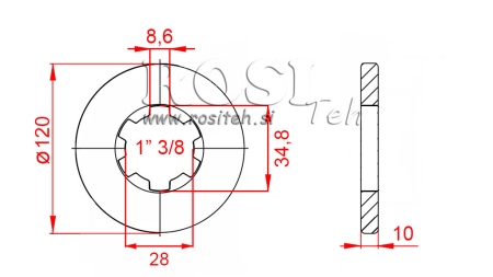 KARDANOVÝ ADAPTÉR S PŘÍRUBOU A ČEPEM 1-3/8 (80 mm)