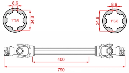 ARBRE À CARDAN ECO 790mm 35-60HP STANDARD