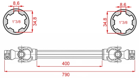 ECO KARDANAKSEL 790mm 35-60HP STANDARD