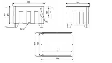 SERBATOIO PER AGGREGATO IDRAULICO TIPO MPN 100 LIT - dimensioni