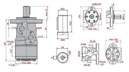 MOTOR HIDRAULIC MP 100