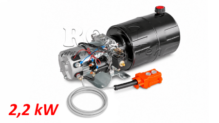 MINI HIDRAVLIČNI AGREGAT 24V DC - 2,2kW = 2,1cc - 8 lit - enosmerni sklop (kovinski)
