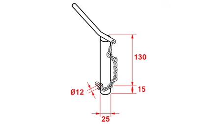 BOLT CU MANER SI SIGURANTA CU BOLT SI LANT 25MM L130