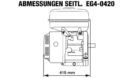 motor pe benzină EG4-420cc-9.6kW-13.1HP-3,600 RPM-H-KW25x88.5-începere manuală