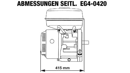 motor pe benzină EG4-420cc-9.6kW-13.1HP-3,600 RPM-E-KW25x88.5-începere electrică