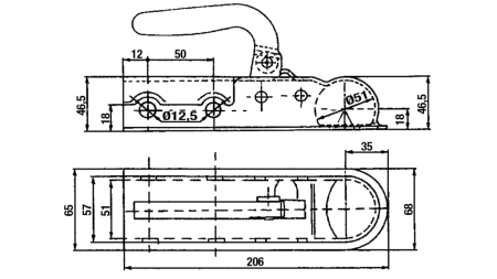 TOWING HOOK FOR CAR TRAILER ROUND FI50