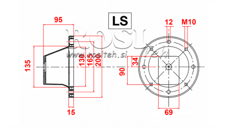 HYDRAULISK FLANGE - BELL LS201 (EM0,55-1,5KW/GR1)