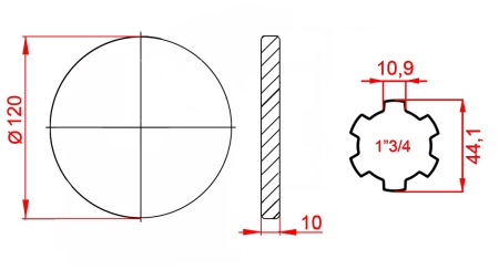 KARDANADAPTERI LAAIPALLA 1-3/4 (120 mm)