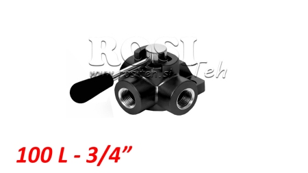 ROBINET A BOISSEAU CYLINDRIQUE 3 VOIES -DEVIATEUR- G3/4 - 100L/MIN