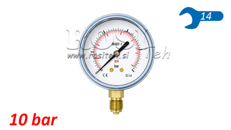 MANOMETRU DN63 VERTICAL 0 - 10 BAR - 1/4