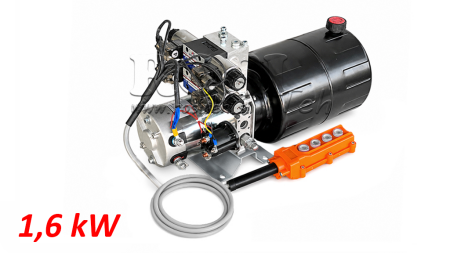 MINI HIDRAVLIČNI AGREGAT 12V DC - 1,6kW = 2,1cc - 8 lit - 2x dvosmerni sklop (kovinski)