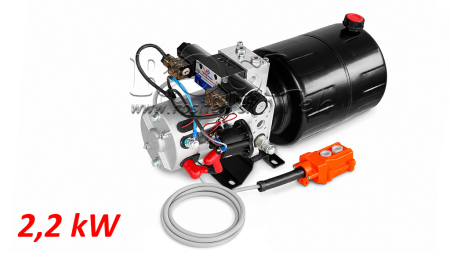 MINI HIDRAVLIČNI AGREGAT 24V DC - 2,2kW = 2,1cc - 8 lit - dvosmerni sklop (kovinski)