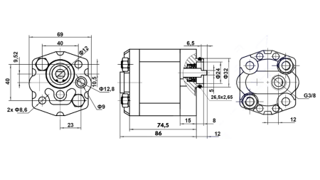 POMPĂ HIDRAULICĂ 10C2,7X302 2,7 CC DREAPTA