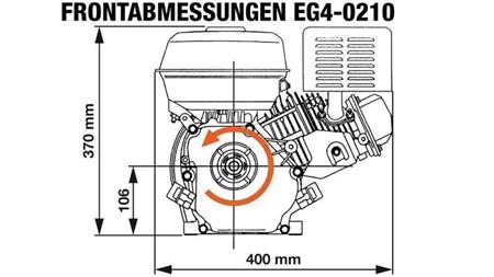 motor pe benzină EG4-200cc-5.10kW-3,600 RPM-H-KW20x53-începere manuală