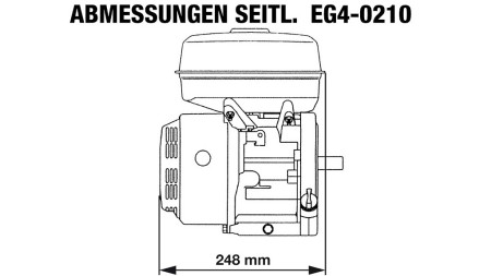 motor pe benzină EG4-200cc-5.10kW-3,600 RPM-H-KW20x53-începere manuală