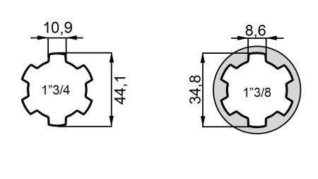 P.T.O. АДАПТЕР 1''3/4 до 1''3/8