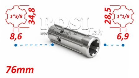 P.T.O. АДАПТЕР от 1''1/8 до 1''3/8 L-76mm