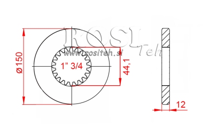 KARDANO ADAPTERIS SU FLANŠU IR KAIŠČIU 1-3/4 (80 mm) (20 DANTŲ)