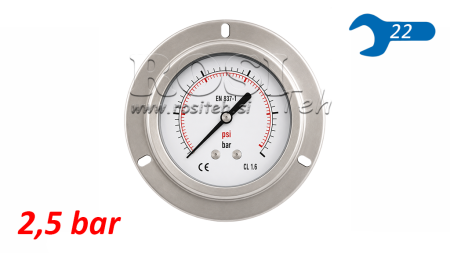 MANOMETRU DN100 SPATE 0 - 2.5 BAR - 1/2