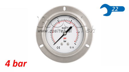MANOMETRU DN100 SPATE 0 - 4 BAR - 1/2