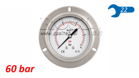 MANOMETRU DN100 SPATE 0 - 60 BAR - 1/2