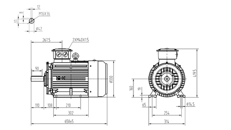 11KW-MOTOR ELECTRIC Y3 160M1-2_2930RPM 3FAZE PICIORUȘE-B3