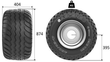 400/60-15,5 PNEVMATIKA AW708 16PL S PLATIȘCEM 13,00X15,5