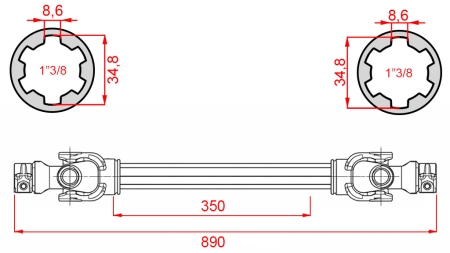 ARBRE À CARDAN ECO 890mm 30-75HP STANDARD