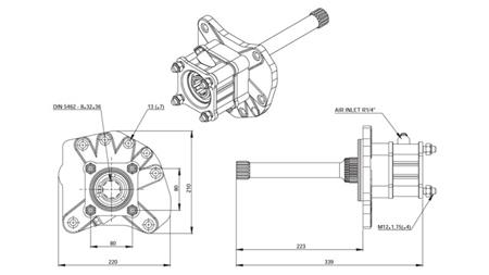 Dimensiuni POMPĂ HIDRAULICĂ - MERCEDES AXOR 1