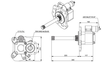 Dimensiuni POMPĂ HIDRAULICĂ - MERCEDES AXOR 2