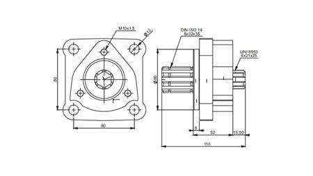 Adaptor DIMENSIUNI 4X3 PENTRU POMPĂ DIN FONTĂ