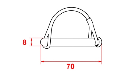 SET CUI DE SIGURANTA TIRANT PENTRU TEAVA Φ 8/70 MM (5 PCS)