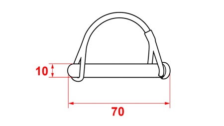 SET CUI DE SIGURANTA TIRANT PENTRU TEAVA Φ 10/70 MM (5 PCS)