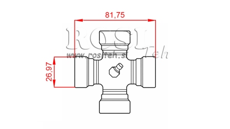 CRUCE CARDANICĂ F-26,97X81,75 PENTRU AX CARDANIC ECO 910mm 30-75HP ȘI 890mm 30-75HP