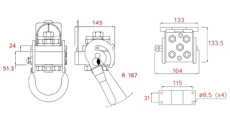 CUPLĂ MULTI-FASTER FENDT 5CĂI BSP 4×3/8 1×1/2 PARTE FIXĂ
