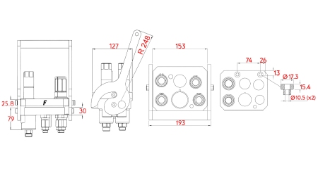 CUPLĂ MULTI-FASTER 3PLV 5CĂI BSP 3×3/8 2×9/16 PARTE MOBILĂ