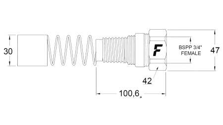 CUPLĂ RAPIDĂ FEMEIE PENTRU MULTI-FASTER 3/4 PARTE FIXĂ