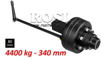 PUOLIAKSELI JARRUILLA - 4400 kg (6 RUUVIA) - 340 mm