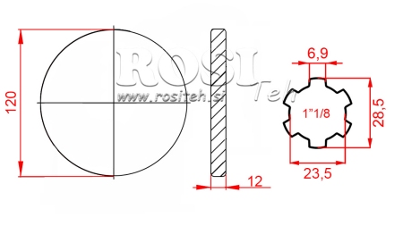 KARDANSKI NASTAVEK S PRIROBNICO 1-1/8 (120 mm)