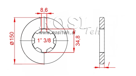 KARDANSKI NASTAVEK S PRIROBNICO IN ZATIČEM 1-3/4 (80 mm)