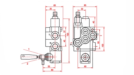 DISTRIBUITOR HIDRAULIC MANUAL – 1 SECȚIUNE 1xR40 ECO