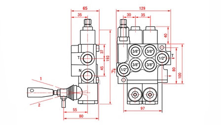 DISTRIBUITOR HIDRAULIC MANUAL – 2 SECȚIUNI 2xR40 ECO