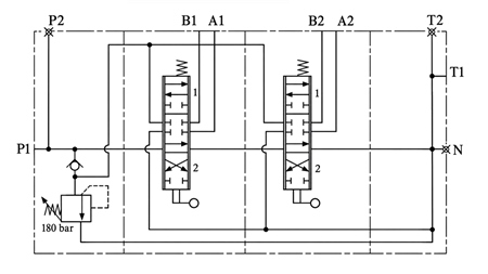 HIDRAVLIČNI ROČNI VENTIL – RAZVODNIK 2-SEKCIJSKI 2xR40 ECO