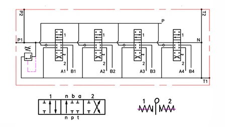 DISTRIBUITOR HIDRAULIC MANUAL – 4 SECȚIUNI 4xR40 ECO