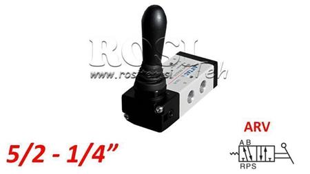VANĂ MANUALĂ PNEUMATICĂ 5/2 1/4 PRT-0852-ARV ÎNAPOI CU SPRING