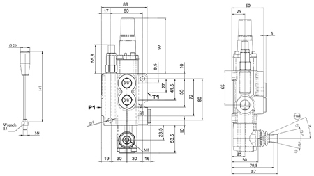 MANUAL SUPAPĂ HIDRAULICĂ MONOBLOC 1xZ50 + FUNCȚIE PLUTITOARE