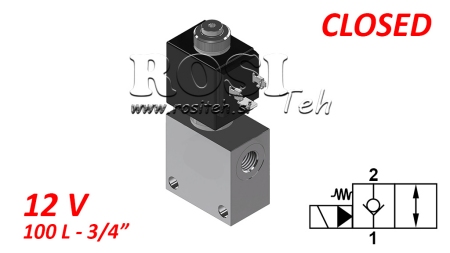 VANĂ 2-DRUMURI 3/4 (NC) 12V - 120LIT