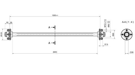 ACHSE FÜR ANHÄNGER OHNE BREMSEN - 950 kg - 1000 mm